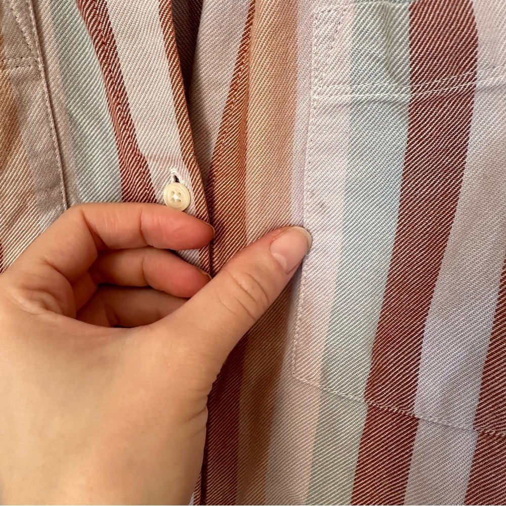 Madewell Flannel Courier Shirt in Sunrise Stripe - Picture 4 of 10